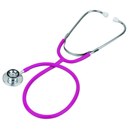 VERIDIAN HEALTHCARE Prism Aluminum Dual Head Stethoscope, Magenta, Boxed 05-12008